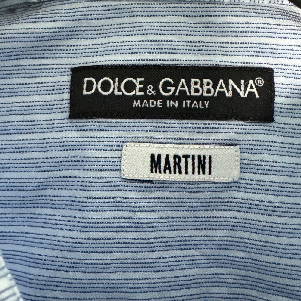 Dolce & Gabbana Light Blue Pinstripe Button-Down Shirt - Picture 2 of 15